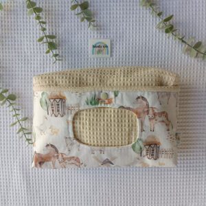 Pañalera Animales de la granja y waffle beige 1